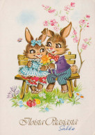 PÂQUES LAPIN Vintage Carte Postale CPSM #PBO537.FR - Easter