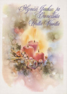 Buon Anno Natale CANDELA Vintage Cartolina CPSM #PAW355.IT - Nouvel An