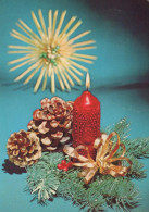 Buon Anno Natale CANDELA Vintage Cartolina CPSM #PAV447.IT - Nouvel An