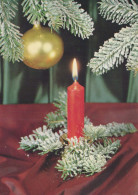 Buon Anno Natale CANDELA Vintage Cartolina CPSM #PAV567.IT - Nouvel An