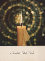 Buon Anno Natale CANDELA Vintage Cartolina CPSM #PAT813.IT - Nouvel An