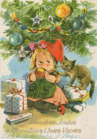 Buon Anno Natale BAMBINO Vintage Cartolina CPSM #PAS824.IT - Nouvel An
