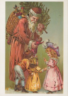 BABBO NATALE BAMBINO Natale Vintage Cartolina CPSM #PAK376.IT - Santa Claus