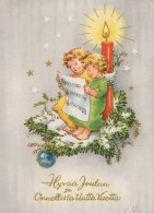 ANGELO Buon Anno Natale Vintage Cartolina CPSM #PAH873.IT - Engelen