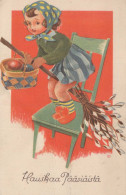 OSTERN KINDER Vintage Ansichtskarte Postkarte CPA #PKE298.DE - Ostern