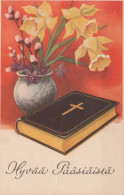 OSTERN BIBEL FLOWERS Vintage Ansichtskarte Postkarte CPSMPF #PKD409.DE - Ostern