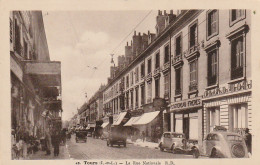 DE 12 -(37) TOURS  -  LA RUE NATIONALE  - COMMERCES  - AUTOMOBILES   -  2 SCANS - Tours