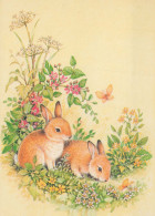 OSTERN KANINCHEN Vintage Ansichtskarte Postkarte CPSM #PBO538.DE - Ostern