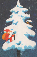 BABBO NATALE Buon Anno Natale Vintage Cartolina CPSMPF #PKG404.IT - Santa Claus
