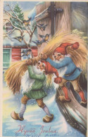 BABBO NATALE Buon Anno Natale Vintage Cartolina CPSMPF #PKG338.IT - Santa Claus