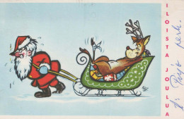 BABBO NATALE Buon Anno Natale Vintage Cartolina CPA #PKE041.IT - Kerstman