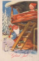 Buon Anno Natale GNOME Vintage Cartolina CPSMPF #PKD472.IT - Neujahr