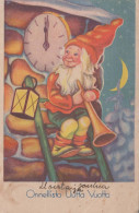 Buon Anno Natale GNOME Vintage Cartolina CPSMPF #PKD289.IT - Neujahr