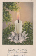 Buon Anno Natale CANDELA Vintage Cartolina CPSMPF #PKD164.IT - Neujahr