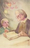 Buon Anno Natale CANDELA BIBBIA Vintage Cartolina CPSMPF #PKD536.IT - Neujahr