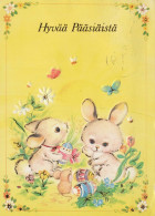 PASQUA CONIGLIO Vintage Cartolina CPSM #PBO539.IT - Ostern