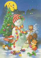 Buon Anno Natale PUPAZZO Vintage Cartolina CPSM #PBM596.IT - Nieuwjaar