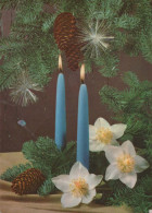 Buon Anno Natale CANDELA Vintage Cartolina CPSM #PAZ410.IT - Nieuwjaar