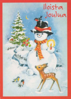 Buon Anno Natale PUPAZZO Vintage Cartolina CPSM #PAZ788.IT - Neujahr