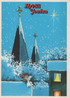 Buon Anno Natale CHIESA Vintage Cartolina CPSM #PAY430.IT - New Year