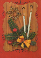 Buon Anno Natale CANDELA Vintage Cartolina CPSM #PAZ591.IT - Nieuwjaar