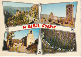 EP 16 -(48) LA GARDE GUERIN   -  CARTE COULEURS  MULTIVUES : LA VIEILLE TOUR , L'EGLISE   -  2 SCANS - Altri & Non Classificati