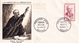 FDC 26/03/1960: Les Héros De La Résistance - Pierre MASSE 1879-1942 - Y&T N° 1249 - 1960-1969