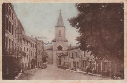 EP 1  -(42) CHALMAZEL  -  L ' EGLISE ET LA PLACE  -  CARTE COLORISEE   - 2 SCANS - Autres & Non Classés