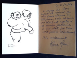 Centre Paul Emile Victor, Texte De Pierre Marc Sur La Venue De PEV En 89, Dessin De PEV, EPF - Polar Exploradores Y Celebridades