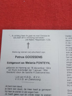 Doodsprentje Petrus Goossens / Hamme 19/12/1924 - 1/1/1994 ( Melania Fonteyn ) - Religión & Esoterismo