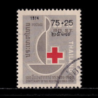 Thailand Stamp 1975 1974 Red Cross Provisional 75+25 Satang - Used - Thaïlande