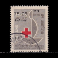 Thailand Stamp 1975 1974 Red Cross Provisional 75+25 Satang - Used - Tailandia