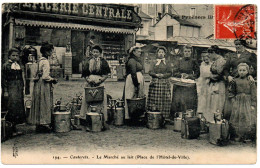 TRES GROS PLAN DU MARCHE AU LAIT. LES MARCHANDES A CAUTERETS. LES PYRENEES ILLUSTREES. - Cauterets