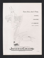 Publicité 1948 MONTRE Horlogerie Jaeger Lecoultre  Montres Le Coultre Suisse Dessin Jean Pages Eloge Du Temps Claudel - Pubblicitari