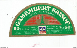TD / Cheese Label Etiquette Ancienne Fromage CAMEMBERT SAISOF - Quesos