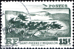 SAINT PIERRE-MIQUELON, PAESAGGI, LANDSCAPE, 1947, USATI Mi:PM 364, Scott:PM 340, Yt:PM 341 (3,50) - Oblitérés