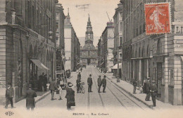 EP 25 -(51) REIMS  -  RUE COLBERT - ANIMATION  -  COMMERCES  - 2 SCANS - Reims