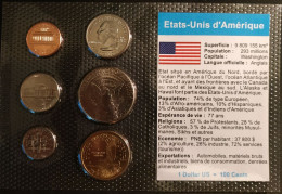 USA - ETATS-UNIS - SERIE DE 6 PIECES DIFFERENTES - 1 - 5 - 10 - 25 - 50 CENTS - CENT - 1 DOLLAR Sacagawea - Neuve - UNC - Verzamelingen