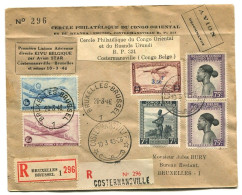 Congo 1ère Liaison Aérienne Kivu - Belgique Par Avion Star Sur Lettre Recommandée Le 10/03/1946 ( Voir Description ) - Brieven En Documenten