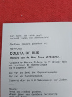 Doodsprentje Coleta De Bus / Hamme Sint Anna 31/10/1893 Hamme Zogge 9/8/1982 ( Frans Vereecken ) - Religion &  Esoterik