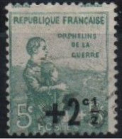 FRANCE ,FRANKREICH 1922 . YT 163, MI 145, KRIEGSWAISEN, ORPHELINS, OBLITERE, GESTEMPELT - Usati