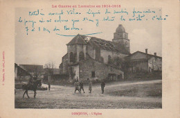 FI 4 -(54) GUERRE 1914/1918 -  DOMJEVIN  - L'EGLISE - ANIMATION - EDIT. BASTIEN , LUNEVILLE -   2 SCANS - Otros & Sin Clasificación