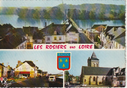 EP 20 -(49) LES ROSIERS SUR LOIRE  -  CARTE COULEURS MULTIVUES : HOTEL BAR L' ETAPE , L' EGLISE ...  -  2 SCANS - Autres & Non Classés