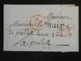 DN15 FRANCE   LETTRE  1824 LYON A PRADELLE   + AFF. INTERESSANT++ - 1801-1848: Vorläufer XIX