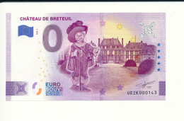 Billet Touristique 0 Euro - CHÂTEAU DE BRETEUIL - UEZK - 2023-1  N° 143 - Altri & Non Classificati