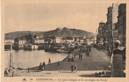 EP 22 -(50) CHERBOURG  -  QUAI CALIGNY ET MONTAGNE DU ROULE - ANIMATION  -  2 SCANS - Cherbourg