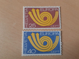 TIMBRES   SUISSE   EUROPA   1973   N  924  /  925   COTE  1,50  EUROS   NEUFS  LUXE** - 1973