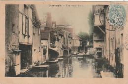 EP 10 -(45) MONTARGIS   -  UNE RUE SUR L' EAU  -  CARTE COLORISEE  - 2 SCANS - Montargis