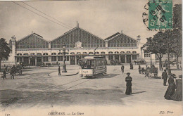 EP 10 -(45) ORLEANS  -   LA GARE  - ANIMATION - TRAMWAY  -   CALECHES  -  2 SCANS - Orleans