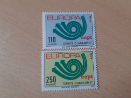 TIMBRES   TURQUIE   EUROPA   1973   N  2050  /  2051   COTE  4,50  EUROS   NEUFS  LUXE** - 1973